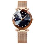 Luxury Crystal Watch Waterproof Steel Mesh Quartz Women