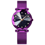 Luxury Crystal Watch Waterproof Steel Mesh Quartz Women