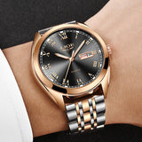 WristWatch Men Chronograph Stainless Steel Waterproof