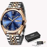 WristWatch Men Chronograph Stainless Steel Waterproof