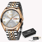 WristWatch Men Chronograph Stainless Steel Waterproof