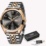 WristWatch Men Chronograph Stainless Steel Waterproof