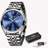 WristWatch Men Chronograph Stainless Steel Waterproof