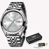 WristWatch Men Chronograph Stainless Steel Waterproof
