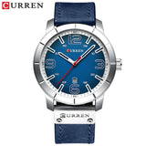 Men Watch Quartz Wristwatches Leather with Calendar