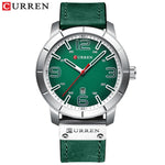 Men Watch Quartz Wristwatches Leather with Calendar