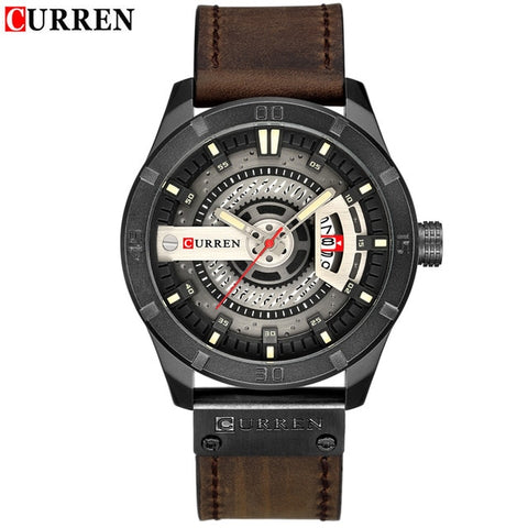 Men Leather Wristwatches Quartz