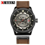 Men Leather Wristwatches Quartz