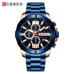 Men Watch Stainless Steel Quartz Chronograph