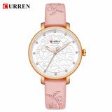 Women Watch Pink Leather Wristwatch Luxury Quartz Watch